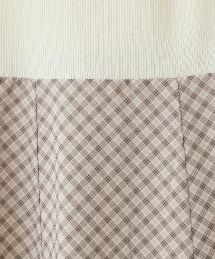 ナイスクラップ NICE CLAUP 【natural couture】フリル袖ニットドッキングワンピー （PK） PK