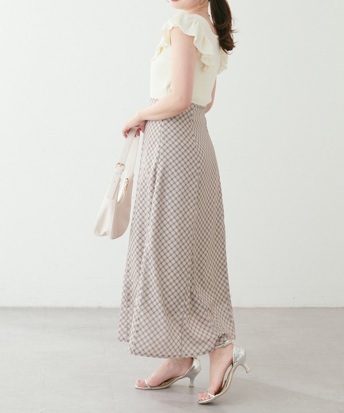 ナイスクラップ NICE CLAUP 【natural couture】フリル袖ニットドッキングワンピー （IVY） IVY