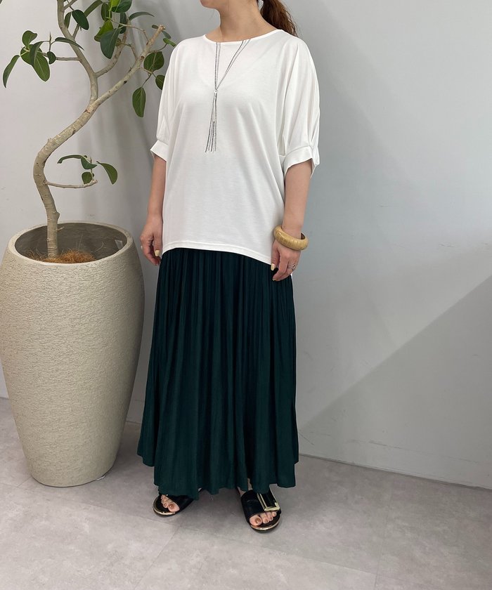 ナイスクラップ NICE CLAUP 【人気シリーズ！】ネックレス刺繍2WAYTシャツ （BR） BR