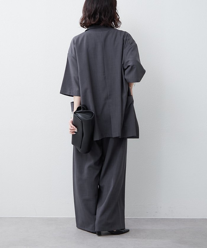 ナイスクラップ NICE CLAUP 【上下SET】BIGテーラーWジャケット+ワイドパンツ （GY） GY