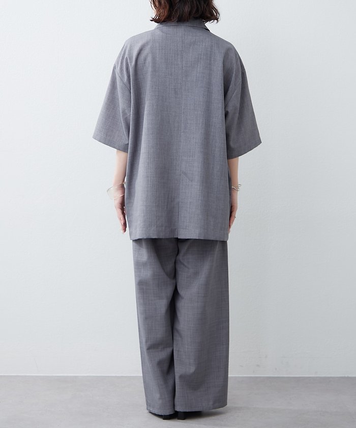 ナイスクラップ NICE CLAUP 【上下SET】BIGテーラーWジャケット+ワイドパンツ （GY） GY