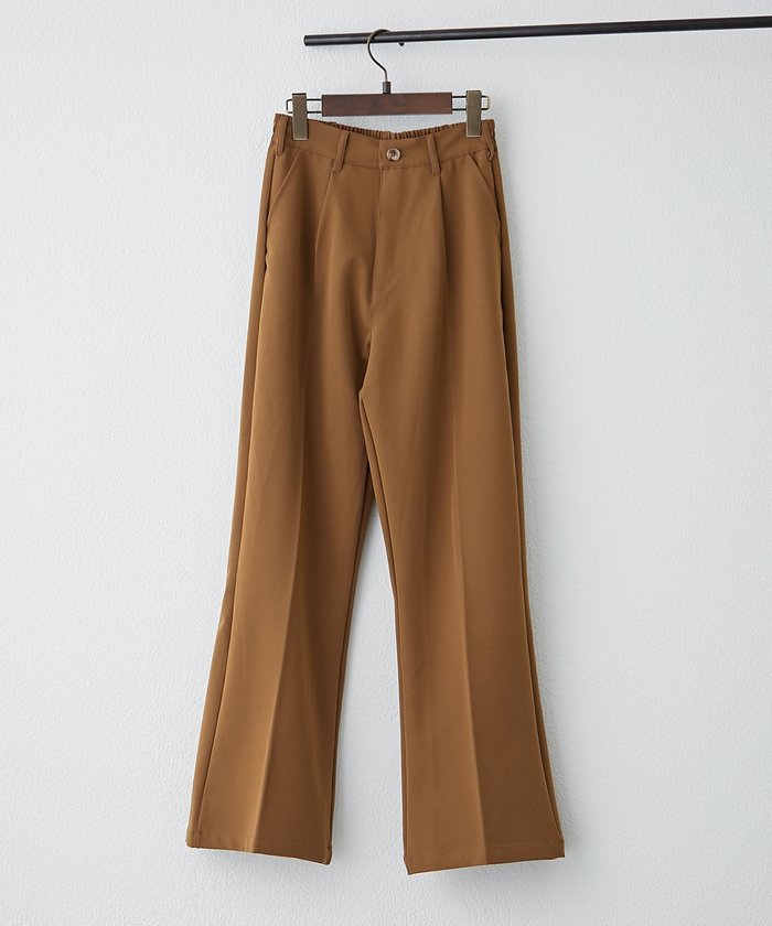 ナイスクラップ NICE CLAUP 【M/Lサイズ展開】美シルエットベーシックフレアパンツ （BK） BK