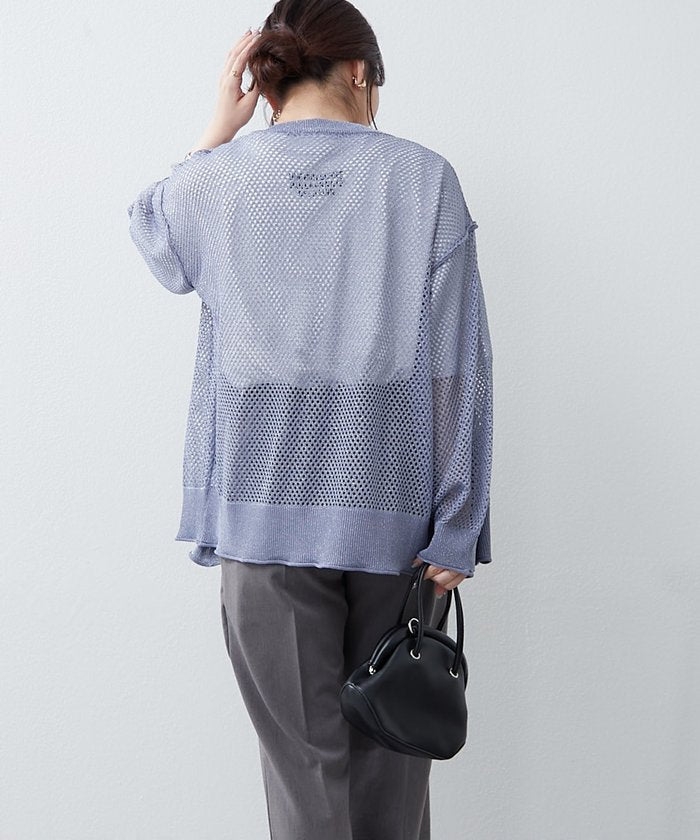 ナイスクラップ NICE CLAUP キラキラロングメッシュカーデ （PK） PK