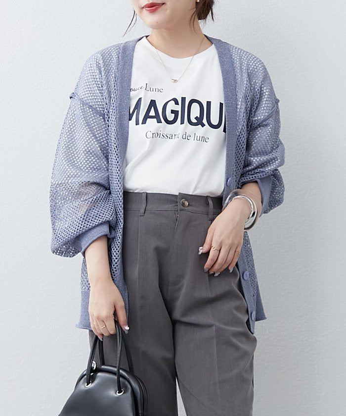 ナイスクラップ NICE CLAUP 《サスティナブル企画》《オーガニックコットン》カレッジロゴT （NVY） NVY