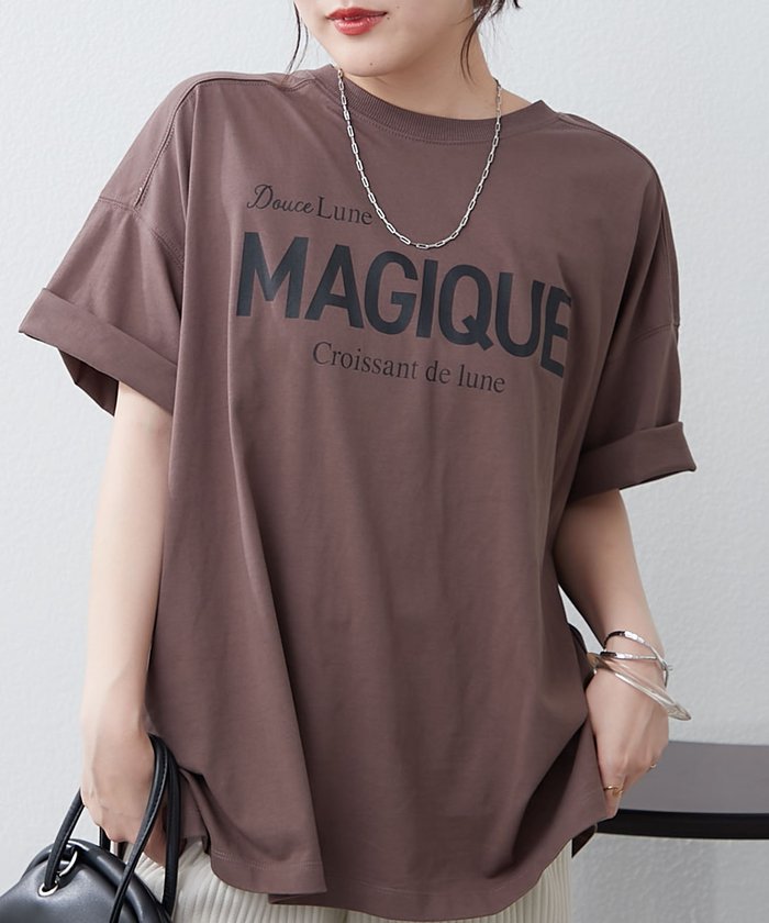 ナイスクラップ NICE CLAUP 《サスティナブル企画》《オーガニックコットン》カレッジロゴT （NVY） NVY