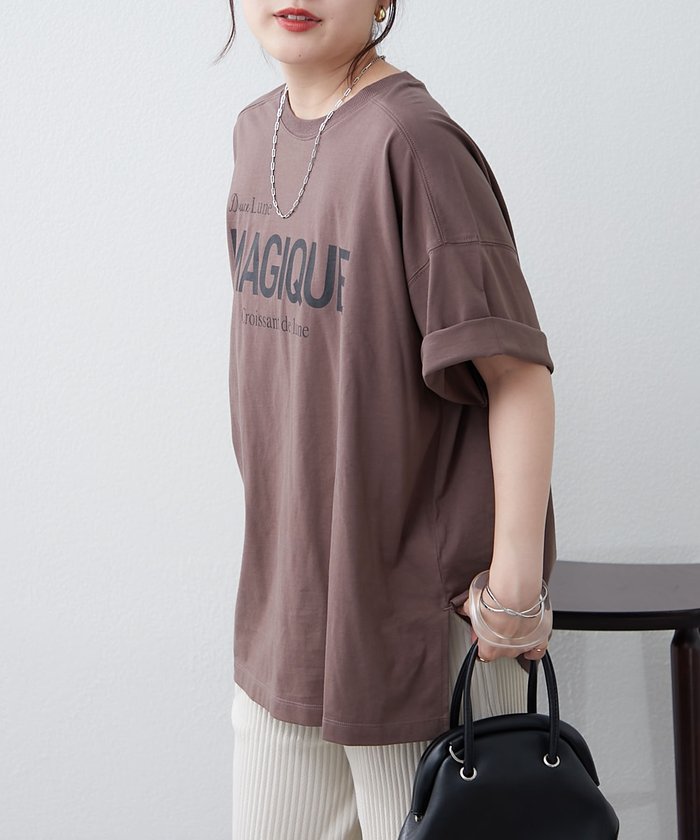 ナイスクラップ NICE CLAUP 《サスティナブル企画》《オーガニックコットン》カレッジロゴT （NVY） NVY