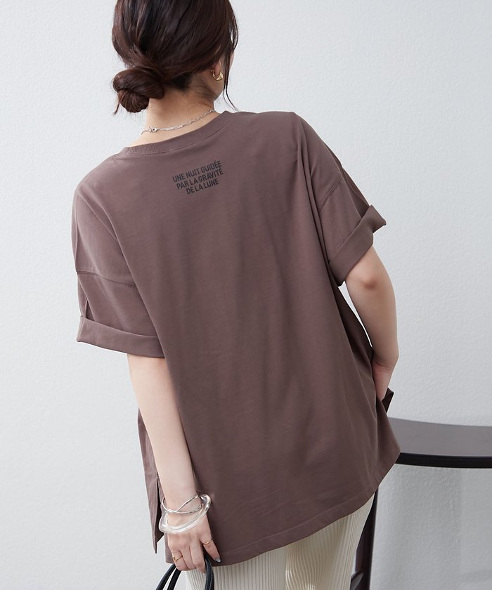 ナイスクラップ NICE CLAUP 《サスティナブル企画》《オーガニックコットン》カレッジロゴT （NVY） NVY