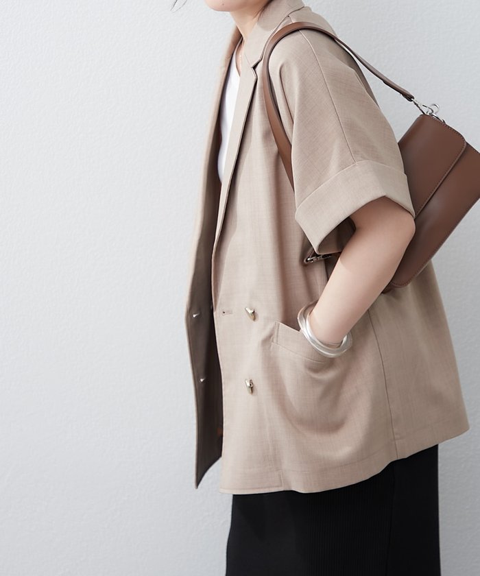 ナイスクラップ NICE CLAUP ドルマンスリーブテーラージャケット （NVY） NVY