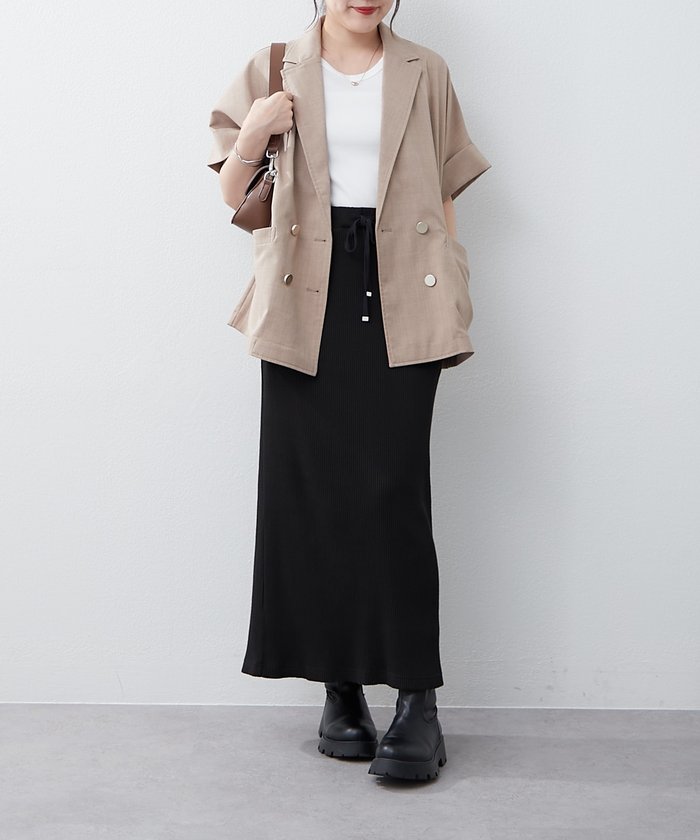 ナイスクラップ NICE CLAUP ドルマンスリーブテーラージャケット （NVY） NVY