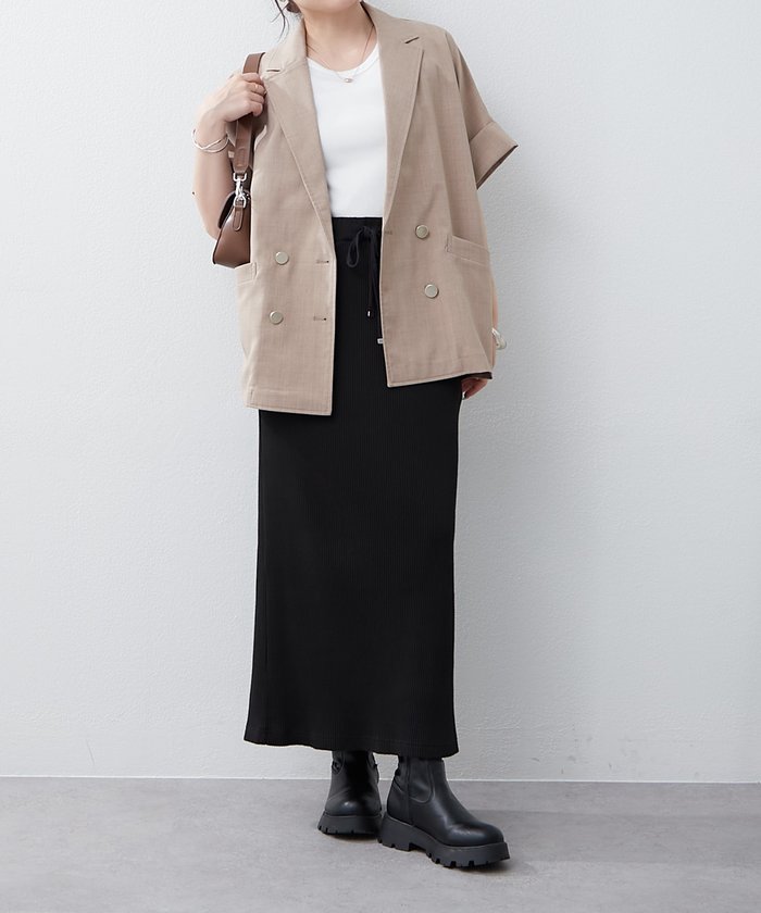 ナイスクラップ NICE CLAUP ドルマンスリーブテーラージャケット （NVY） NVY