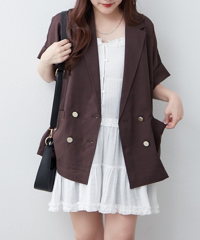 ナイスクラップ NICE CLAUP ドルマンスリーブテーラージャケット （NVY） NVY