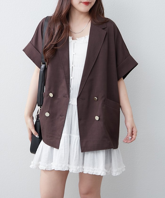 ナイスクラップ NICE CLAUP ドルマンスリーブテーラージャケット （NVY） NVY