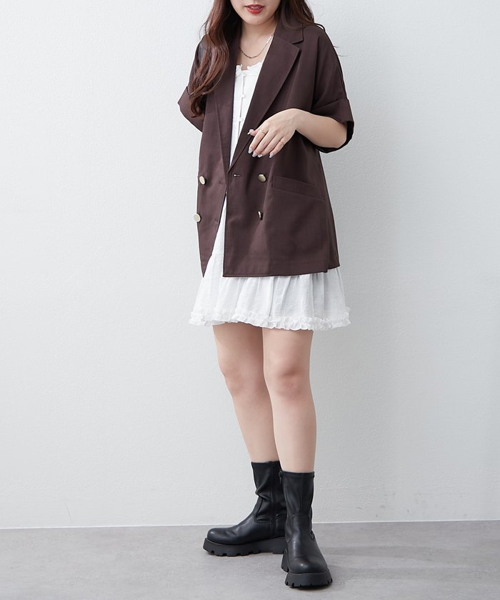 ナイスクラップ NICE CLAUP ドルマンスリーブテーラージャケット （NVY） NVY
