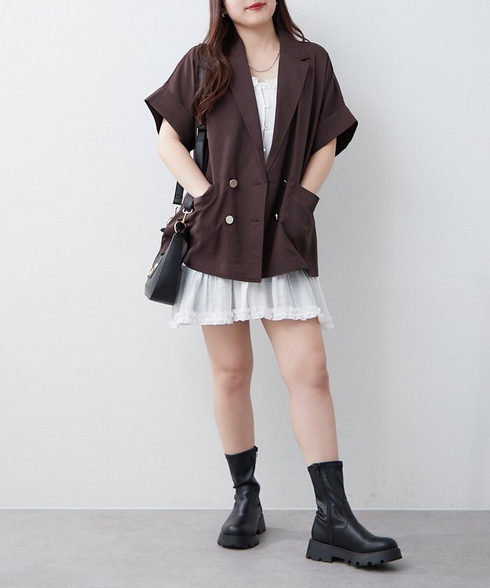 ナイスクラップ NICE CLAUP ドルマンスリーブテーラージャケット （NVY） NVY
