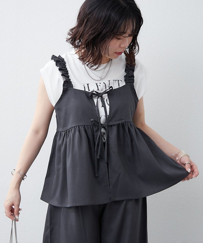 ナイスクラップ NICE CLAUP 【RMAF】リボンキャミ+ロングパンツSET （GBE） GBE