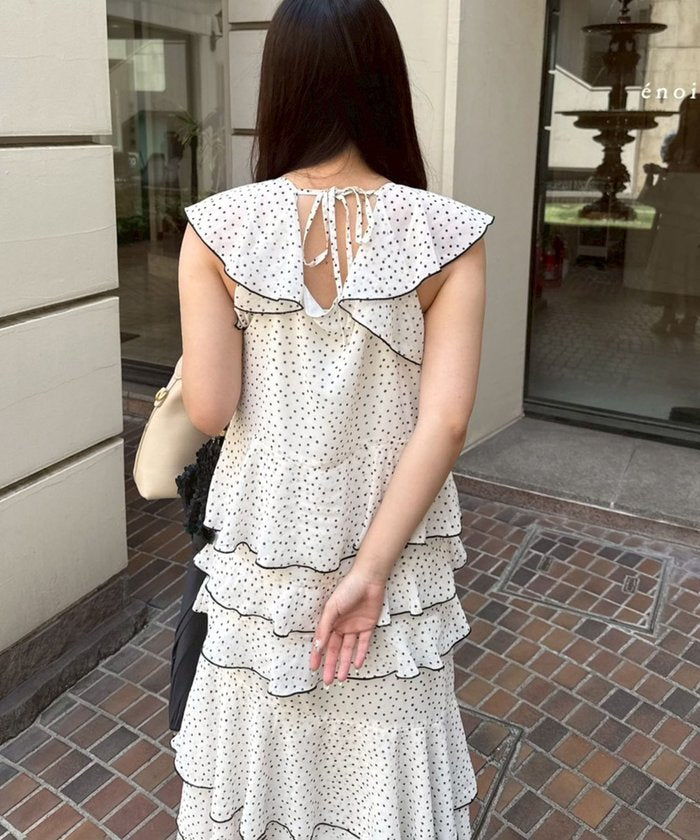 ナイスクラップ NICE CLAUP ドットフリルティアードOP （IVY） IVY