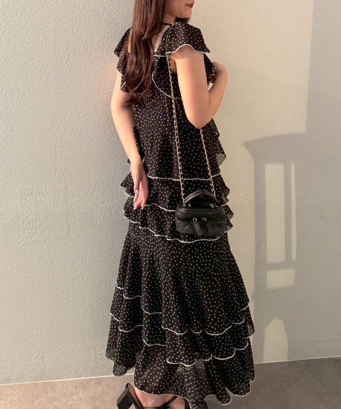 ナイスクラップ NICE CLAUP ドットフリルティアードOP （IVY） IVY