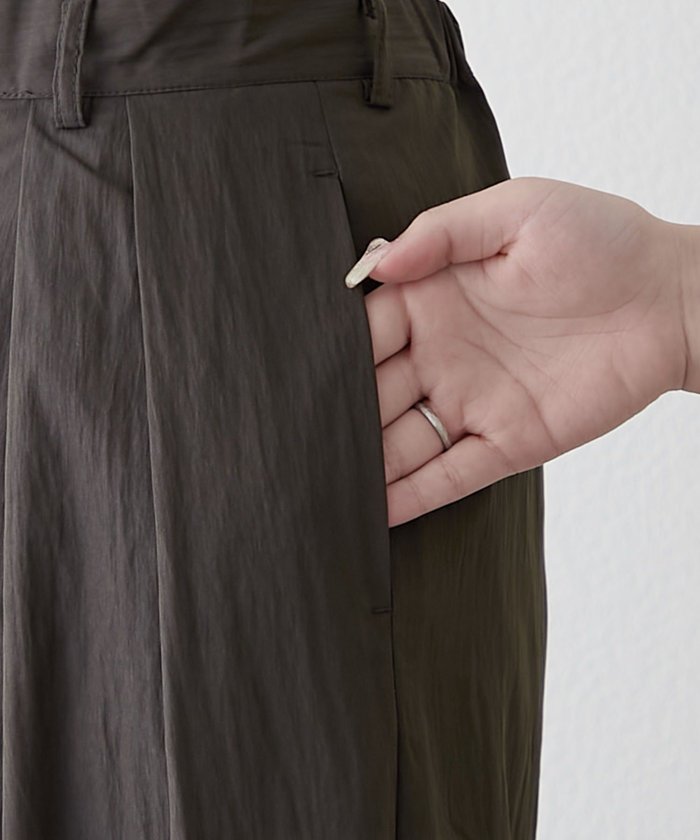 ナイスクラップ NICE CLAUP 【RMAF】美脚タックワイドパンツ （BE） BE