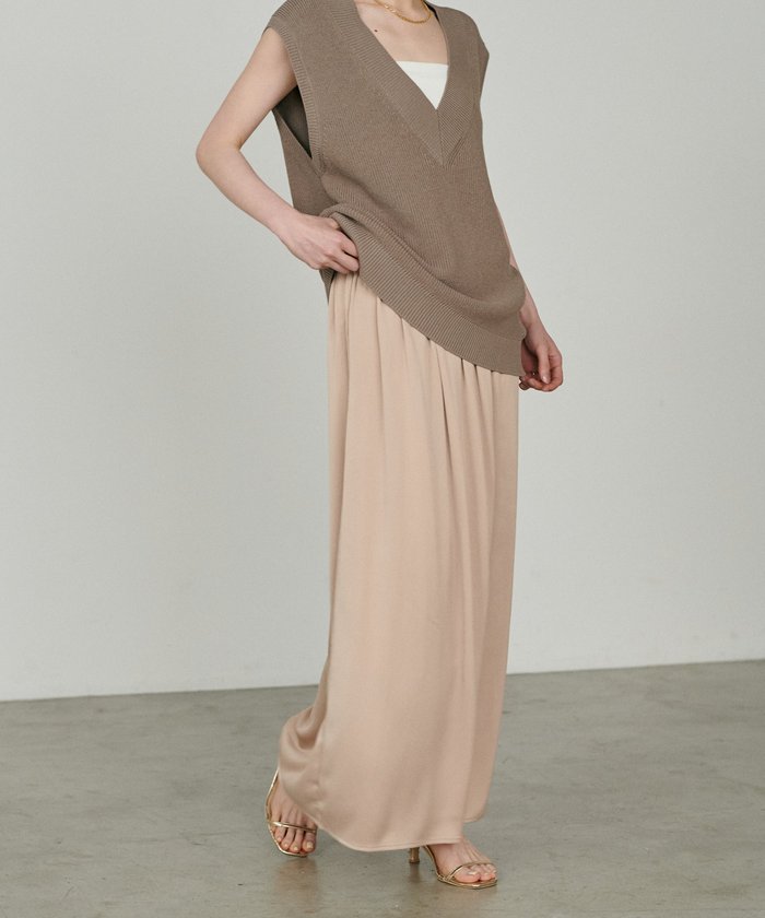 ナイスクラップ NICE CLAUP 【LARUTA】サテンゴム入りスカート （LBE） LBE