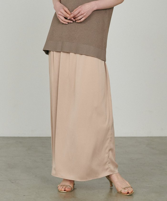 ナイスクラップ NICE CLAUP 【LARUTA】サテンゴム入りスカート （LBE） LBE