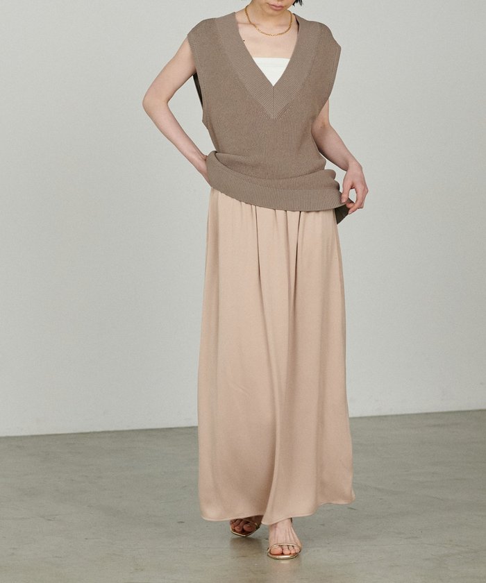 ナイスクラップ NICE CLAUP 【LARUTA】サテンゴム入りスカート （LBE） LBE