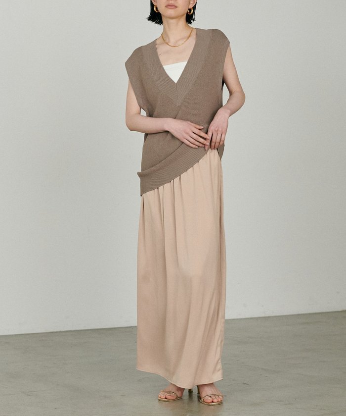 ナイスクラップ NICE CLAUP 【LARUTA】サテンゴム入りスカート （LBE） LBE