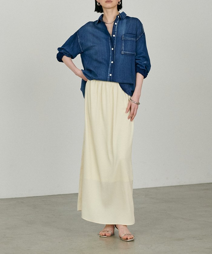 ナイスクラップ NICE CLAUP 【LARUTA】サテンゴム入りスカート （LBE） LBE