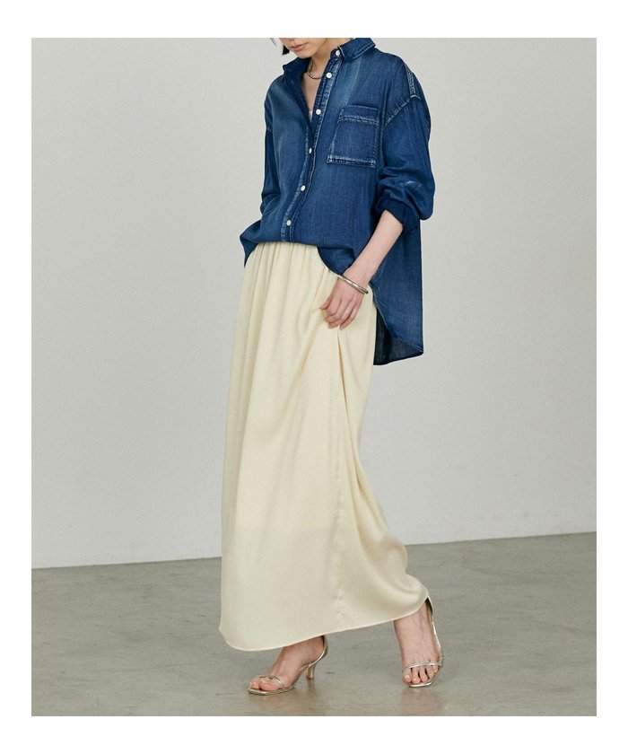 ナイスクラップ NICE CLAUP 【LARUTA】サテンゴム入りスカート （LBE） LBE