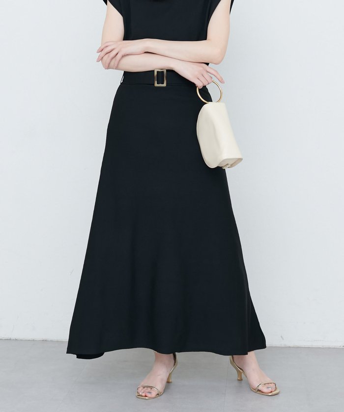 ナイスクラップ NICE CLAUP 【natural couture】対応べっこうベルト付きニットアップ （BK） BK