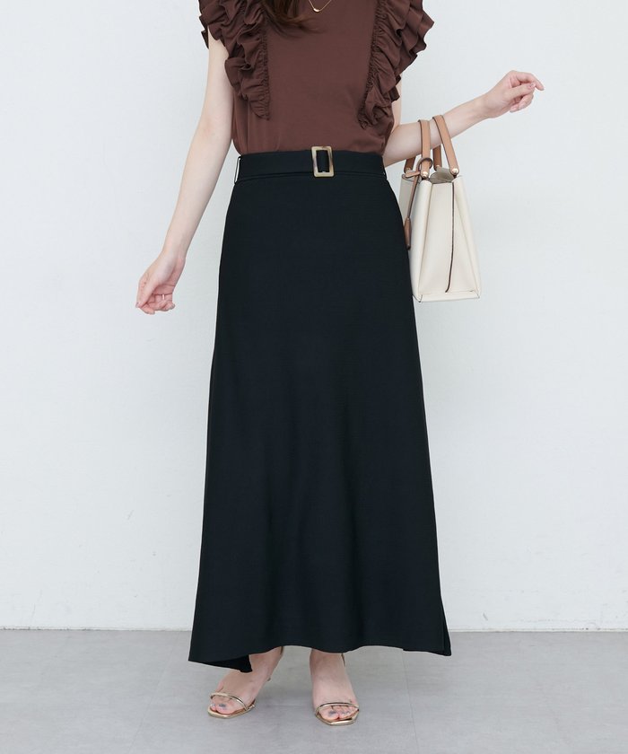 ナイスクラップ NICE CLAUP 【natural couture】対応べっこうベルト付きニットアップ （BK） BK