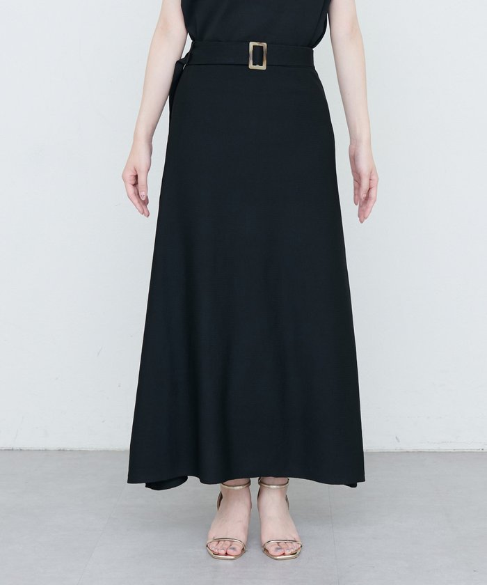 ナイスクラップ NICE CLAUP 【natural couture】対応べっこうベルト付きニットアップ （BK） BK