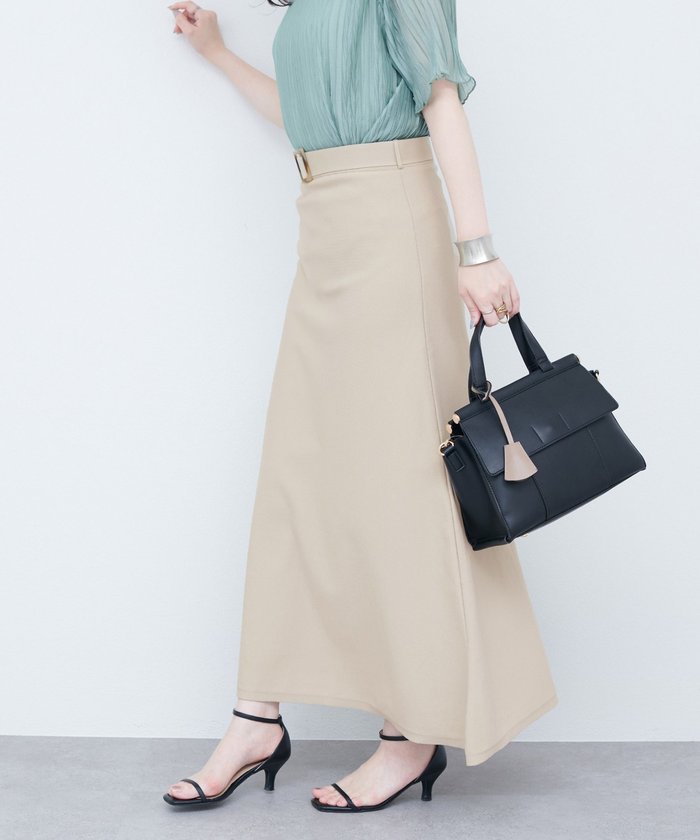 ナイスクラップ NICE CLAUP 【natural couture】対応べっこうベルト付きニットアップ （BK） BK