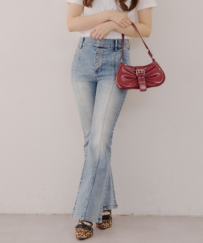 ナイスクラップ NICE CLAUP 【RMAF】後レースUPセミフレアデニム （BLM） BLM