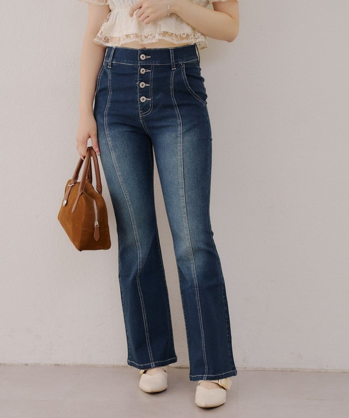 ナイスクラップ NICE CLAUP 【RMAF】後レースUPセミフレアデニム （BLM） BLM