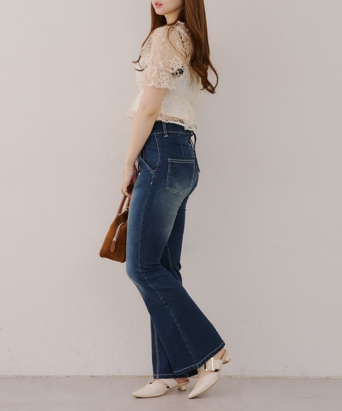 ナイスクラップ NICE CLAUP 【RMAF】後レースUPセミフレアデニム （BLM） BLM