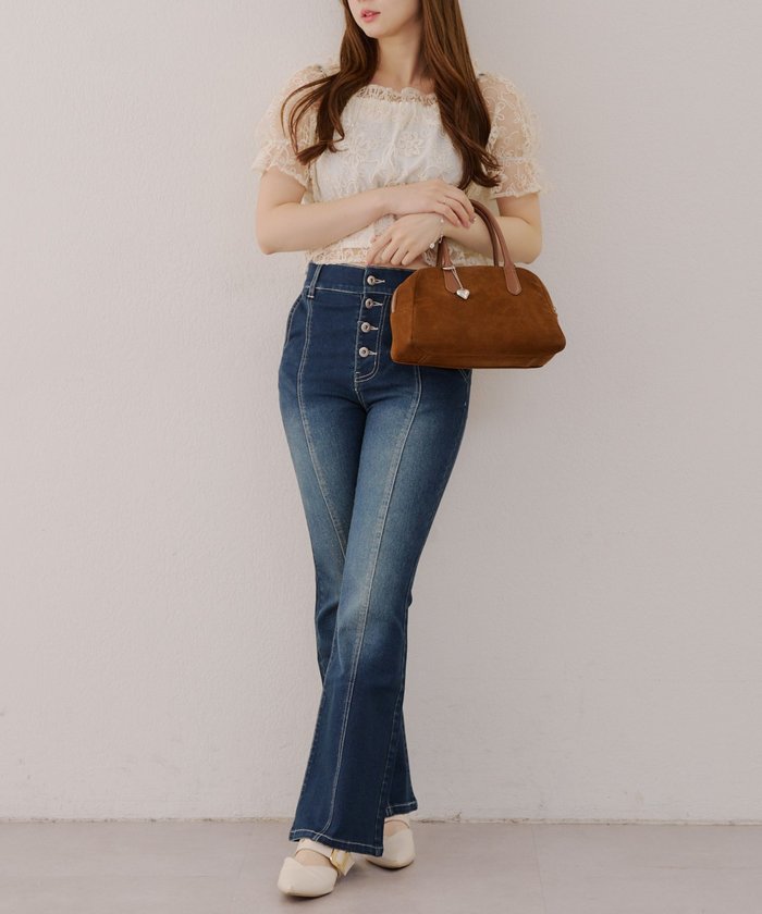 ナイスクラップ NICE CLAUP 【RMAF】後レースUPセミフレアデニム （BLM） BLM