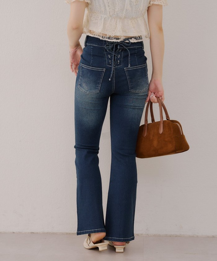 ナイスクラップ NICE CLAUP 【RMAF】後レースUPセミフレアデニム （BLM） BLM