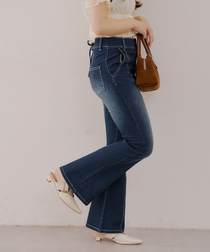 ナイスクラップ NICE CLAUP 【RMAF】後レースUPセミフレアデニム （BLM） BLM