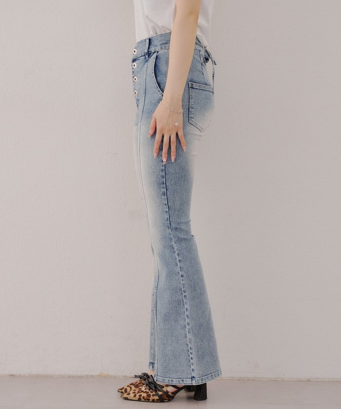 ナイスクラップ NICE CLAUP 【RMAF】後レースUPセミフレアデニム （BLM） BLM