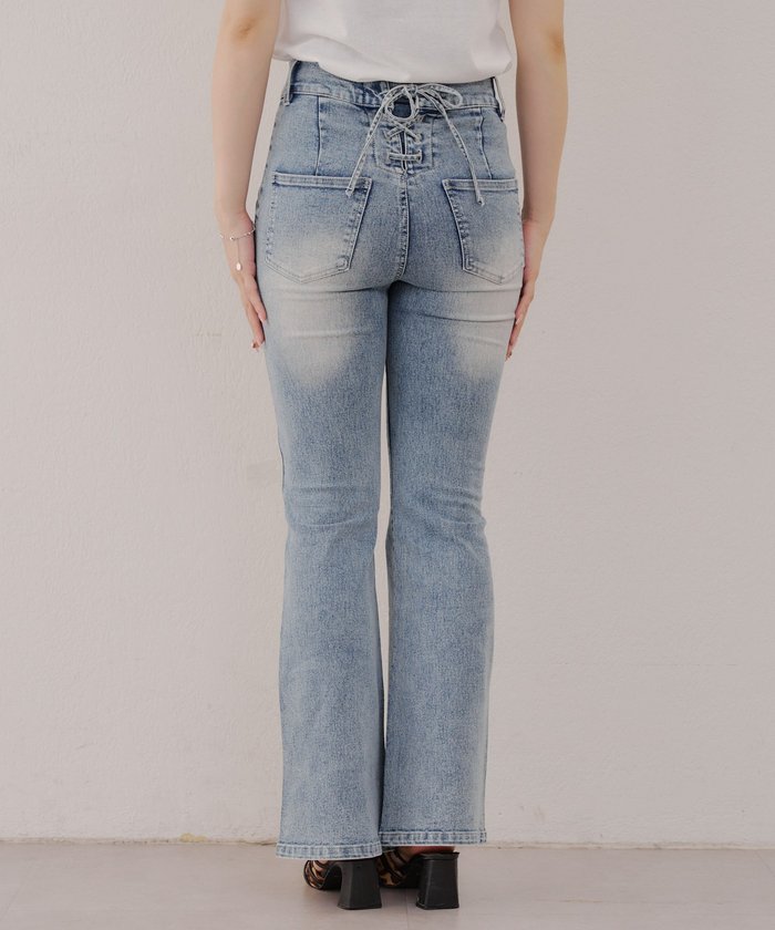 ナイスクラップ NICE CLAUP 【RMAF】後レースUPセミフレアデニム （BLM） BLM