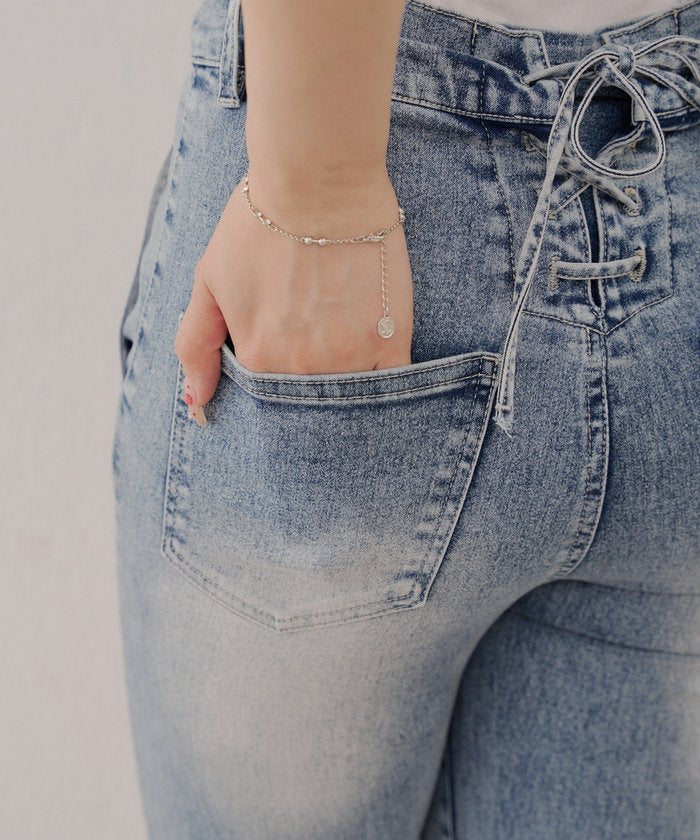 ナイスクラップ NICE CLAUP 【RMAF】後レースUPセミフレアデニム （BLM） BLM