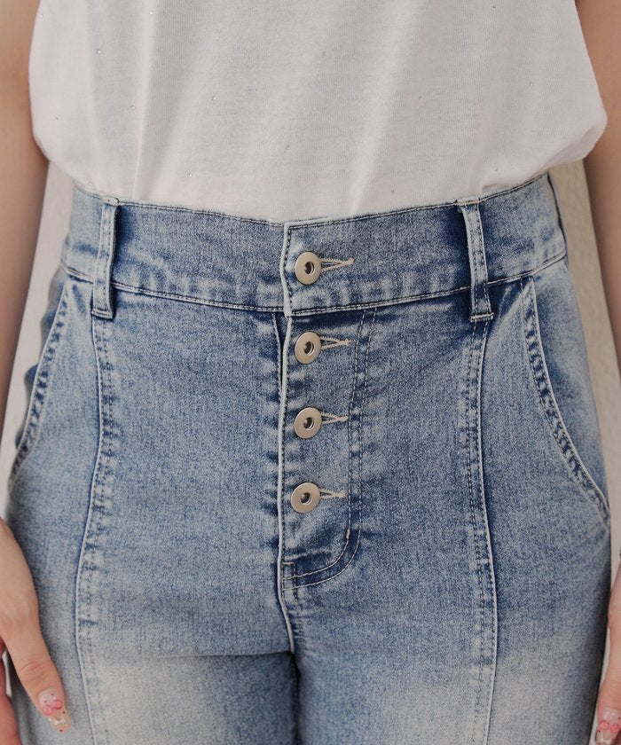 ナイスクラップ NICE CLAUP 【RMAF】後レースUPセミフレアデニム （BLM） BLM