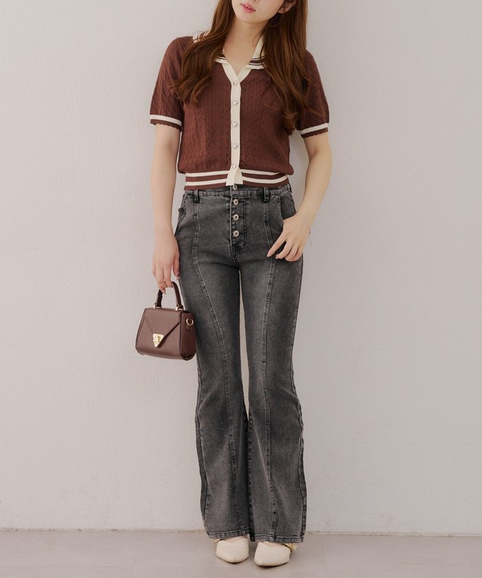 ナイスクラップ NICE CLAUP 【RMAF】後レースUPセミフレアデニム （BLM） BLM