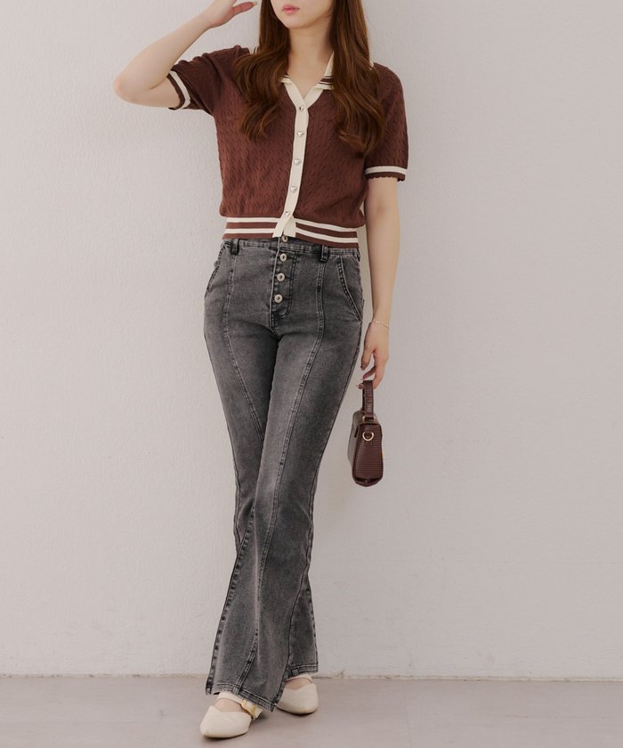 ナイスクラップ NICE CLAUP 【RMAF】後レースUPセミフレアデニム （BLM） BLM