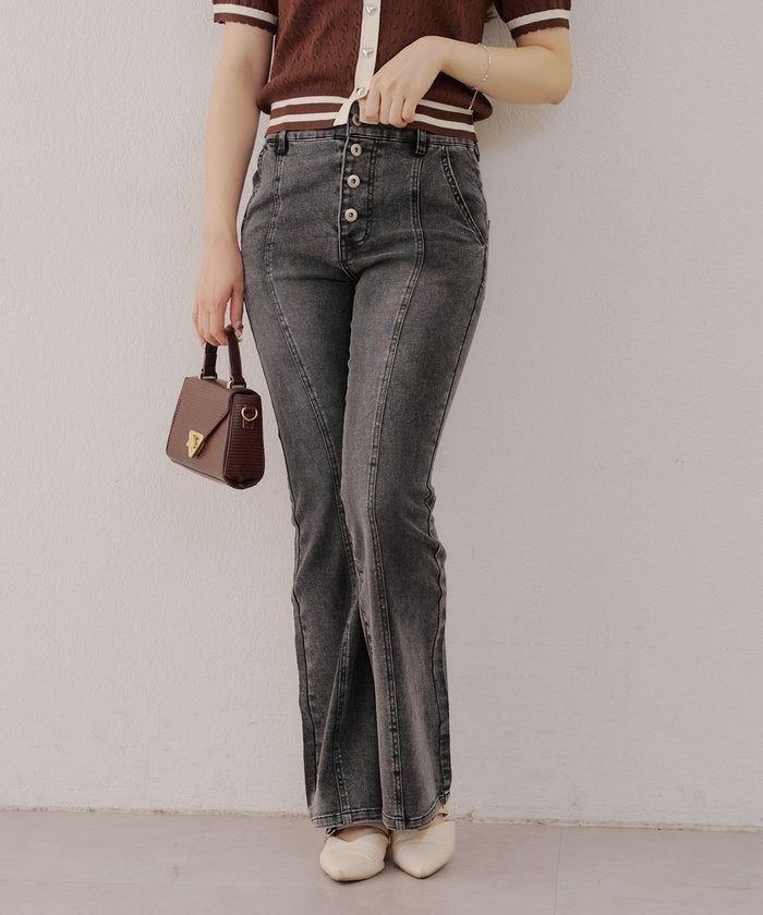 ナイスクラップ NICE CLAUP 【RMAF】後レースUPセミフレアデニム （BLM） BLM