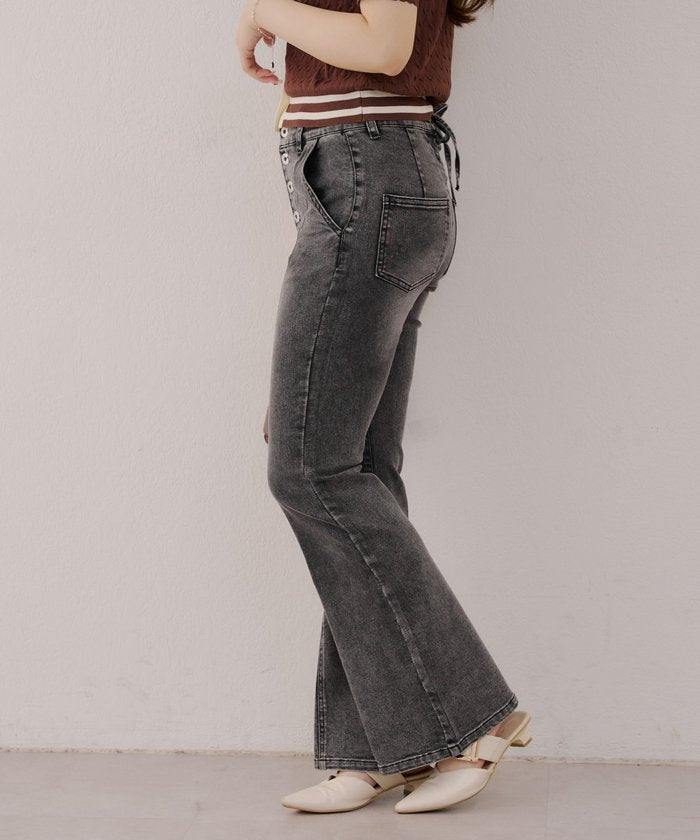 ナイスクラップ NICE CLAUP 【RMAF】後レースUPセミフレアデニム （BLM） BLM