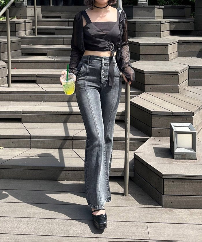 ナイスクラップ NICE CLAUP 【RMAF】後レースUPセミフレアデニム （BLM） BLM