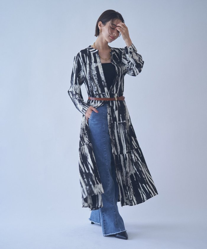 ナイスクラップ NICE CLAUP 【NAO】【WEB限定カラー有】アソート柄ティアードワンピース （BVT） BVT