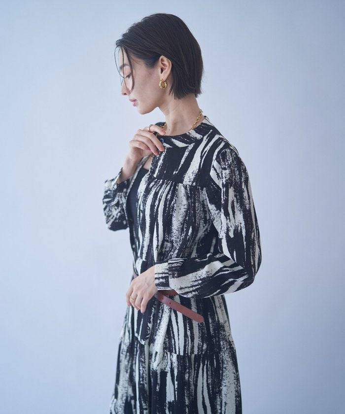 ナイスクラップ NICE CLAUP 【NAO】【WEB限定カラー有】アソート柄ティアードワンピース （BVT） BVT