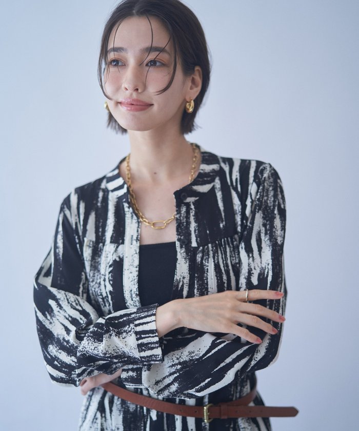 ナイスクラップ NICE CLAUP 【NAO】【WEB限定カラー有】アソート柄ティアードワンピース （BVT） BVT